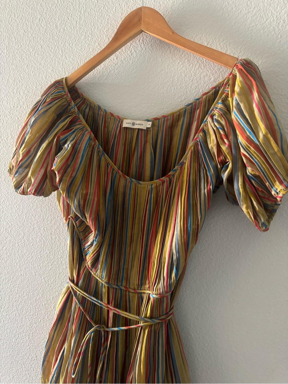 Tory Burch Silk Striped Dress Size 14 - Picture 3 of 5